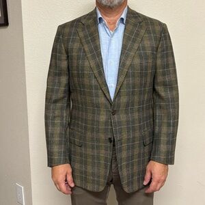 Classic Men's Plaid Blazer in Green by Belvest